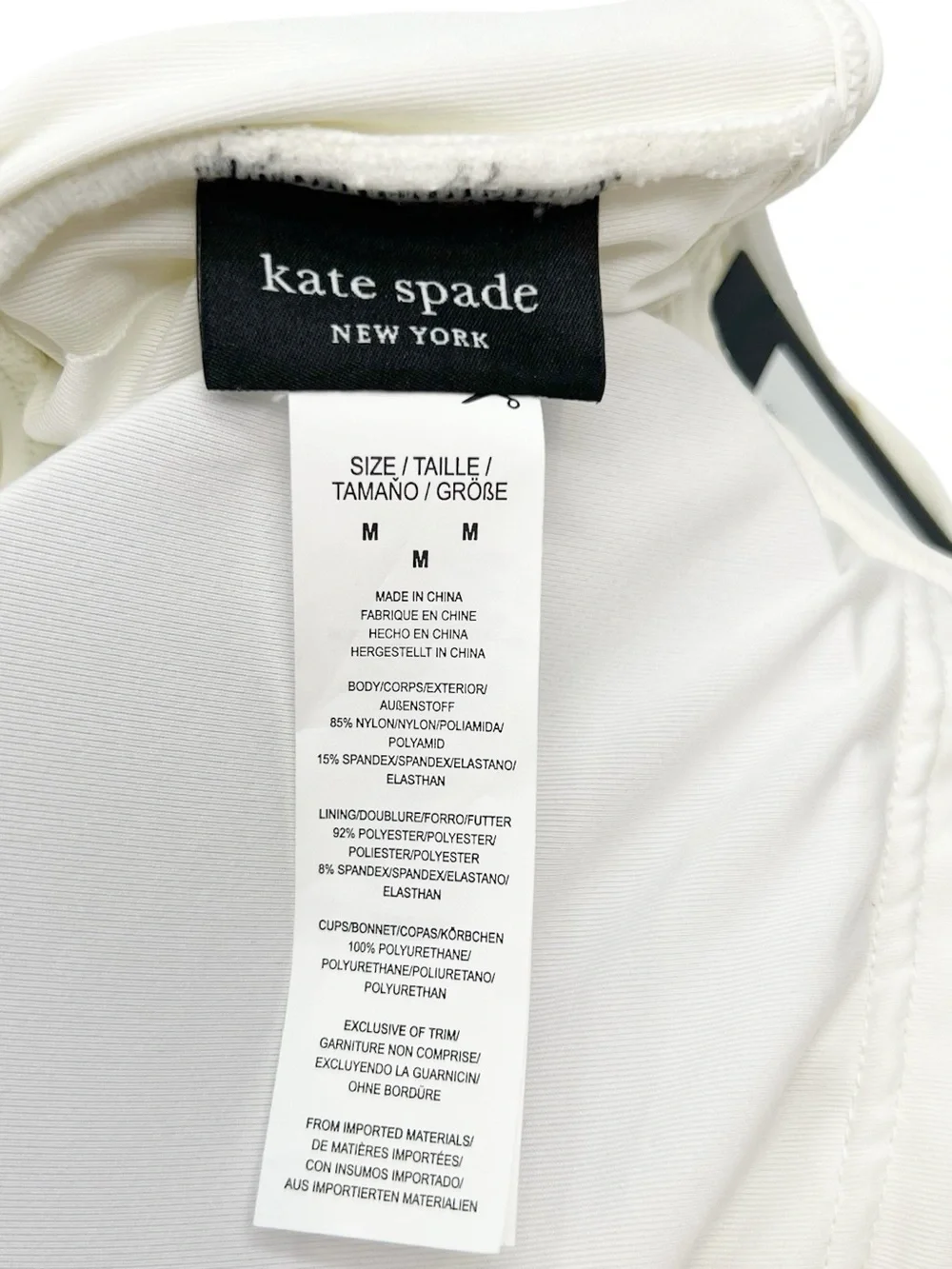 Kate Spade Swimsuit Cream Size Medium One Shoulder One Piece Rosette Cut-Out NWT